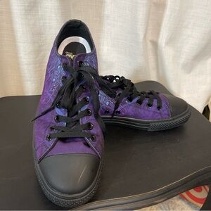 RAAD Shop custom unique, black purple, blue, unicorn low top sneaker sz 9 NWOB